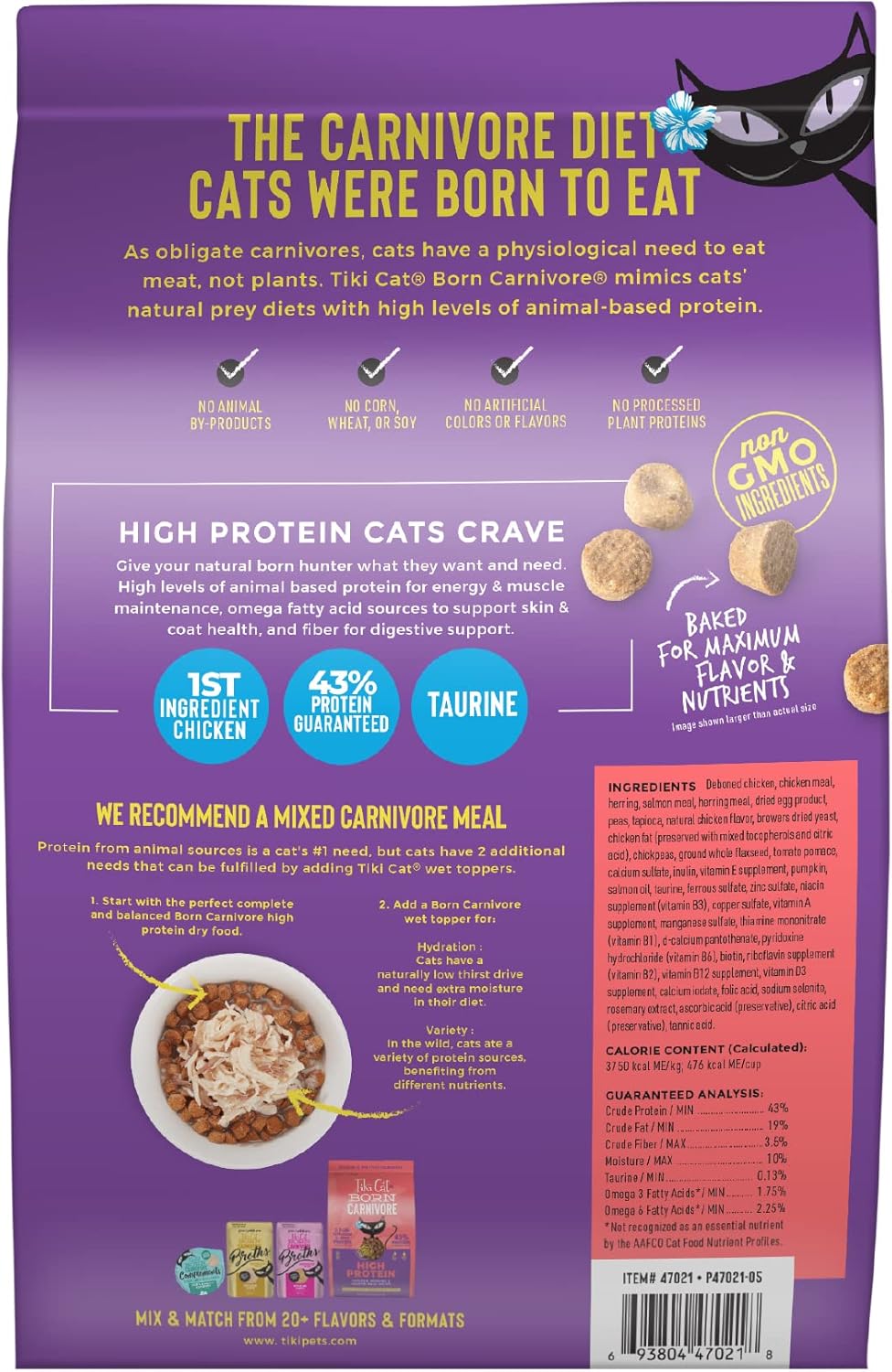Tiki Cat Born Carnivore High Protein Dry Cat Food, Chicken