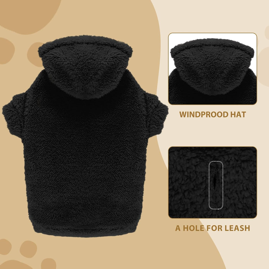 Fuzzy Dog Sweaters for Large Dogs Pet Hoodie Clothes Warm Soft Pet