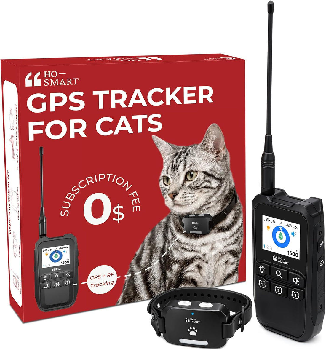 Cat GPS Tracker Without Subscription Fee, 1500 FT Range