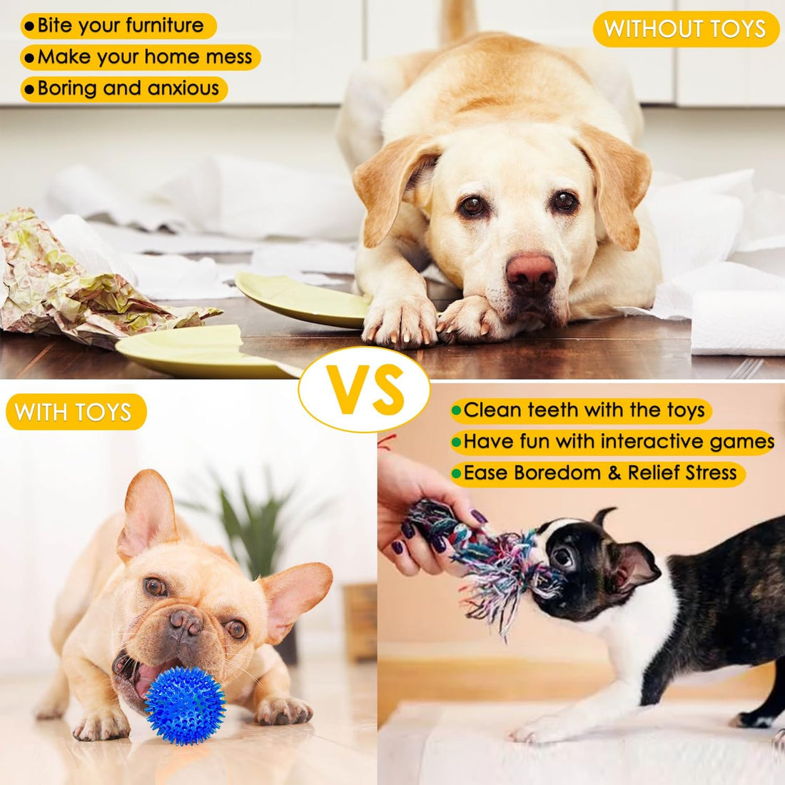 Aipper Dog Toys 25 Pack for Fun and Teeth Cleaning