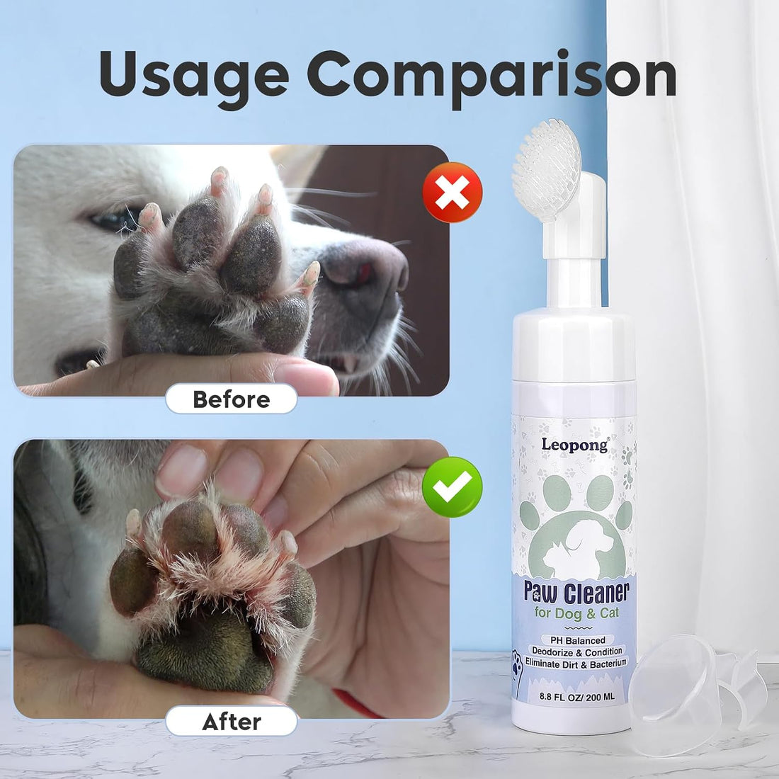 Leopong Dog Paw Cleaner Foam