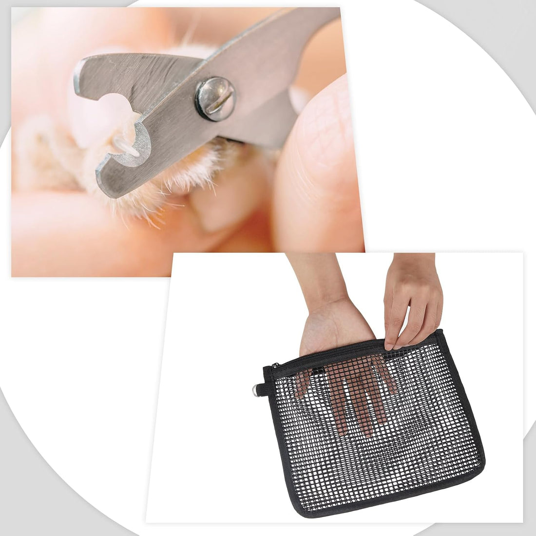 Abbylike 2 Pcs Sugar Glider Nail Trimmer Nails Trimming Pouch Mesh