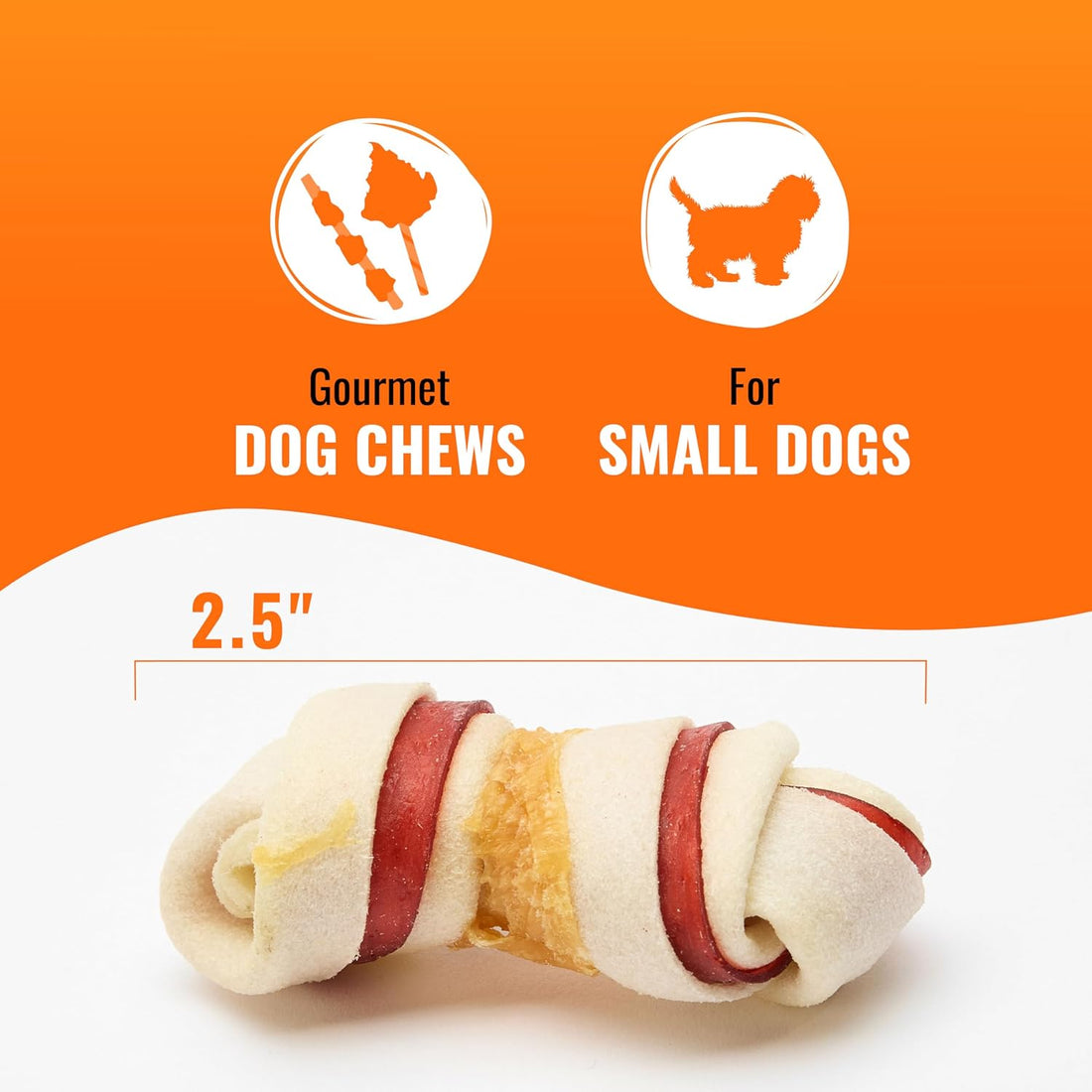 Good'N'Fun Triple Flavor Mini Rawhide Chews, 25-Count