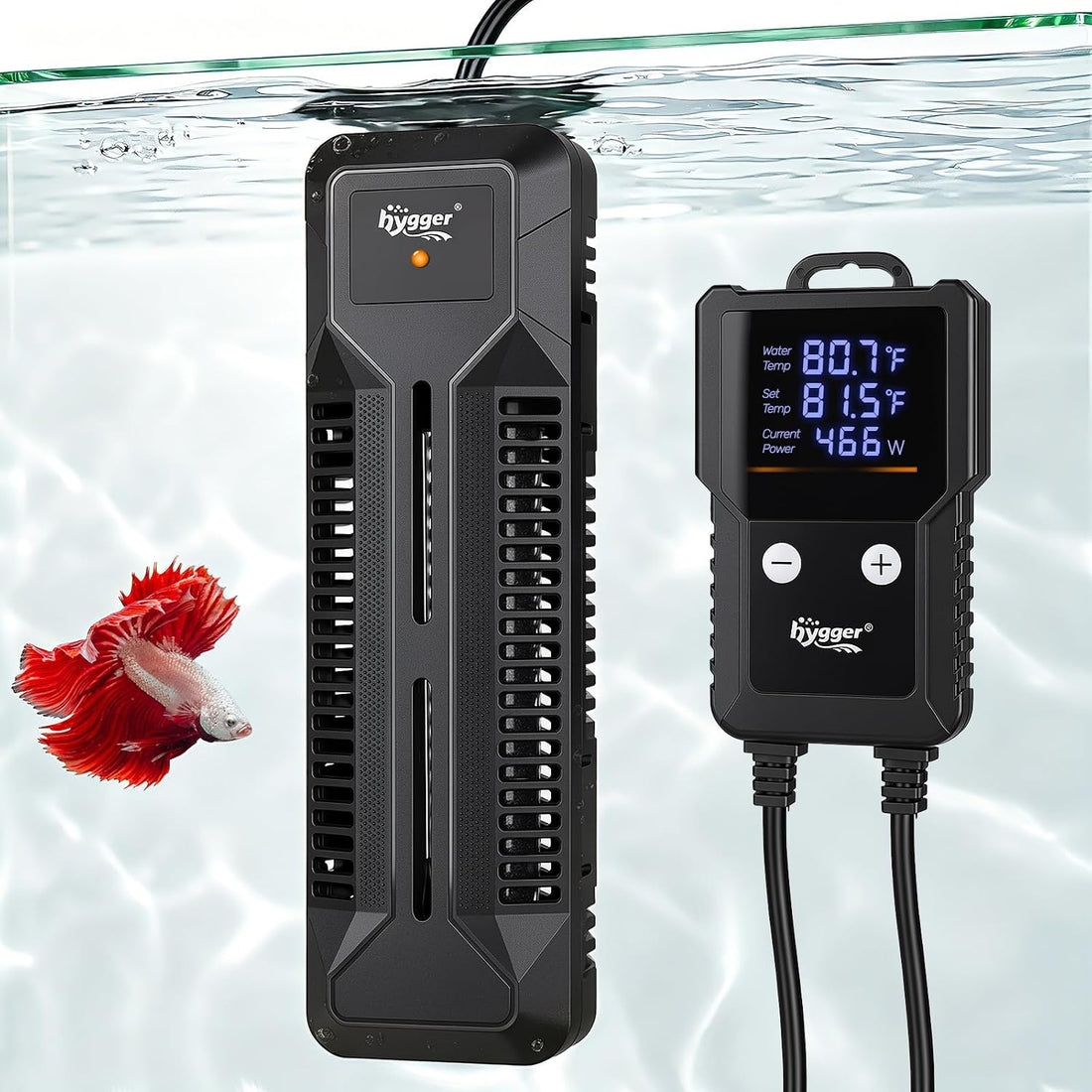 hygger 500W Submersible Aquarium Heater for Saltwater & Freshwater