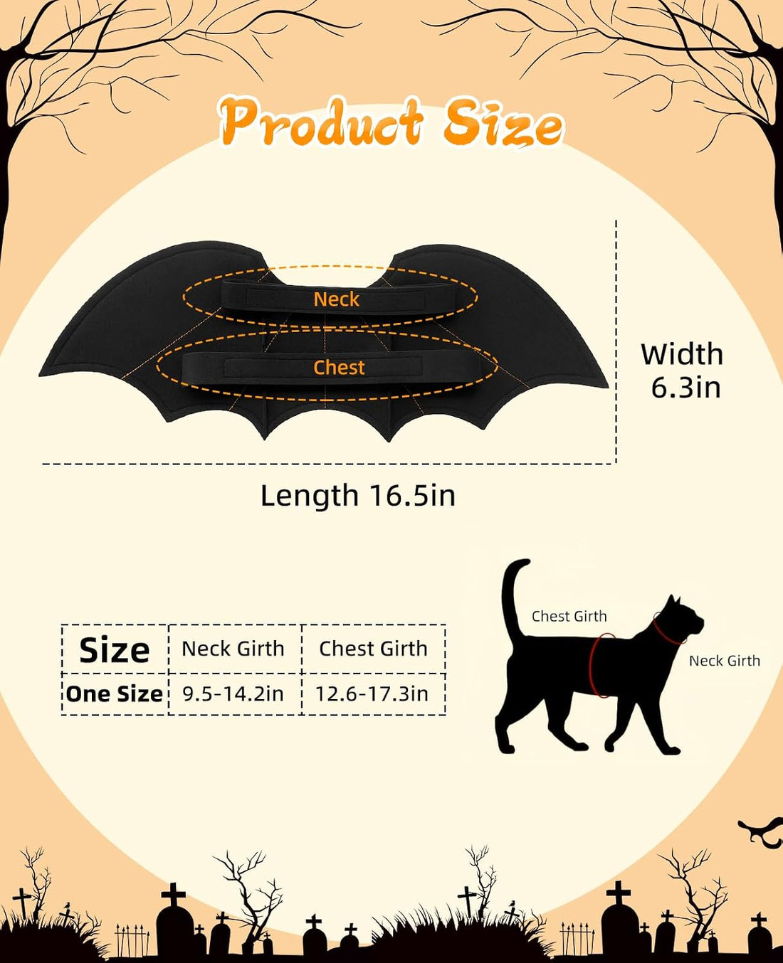 Halloween Cat Bat Wings with Mask Costume