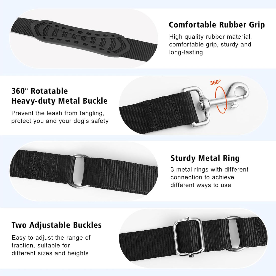 8.5ft Hands Free Dog Leash Adjustable for Medium Dogs