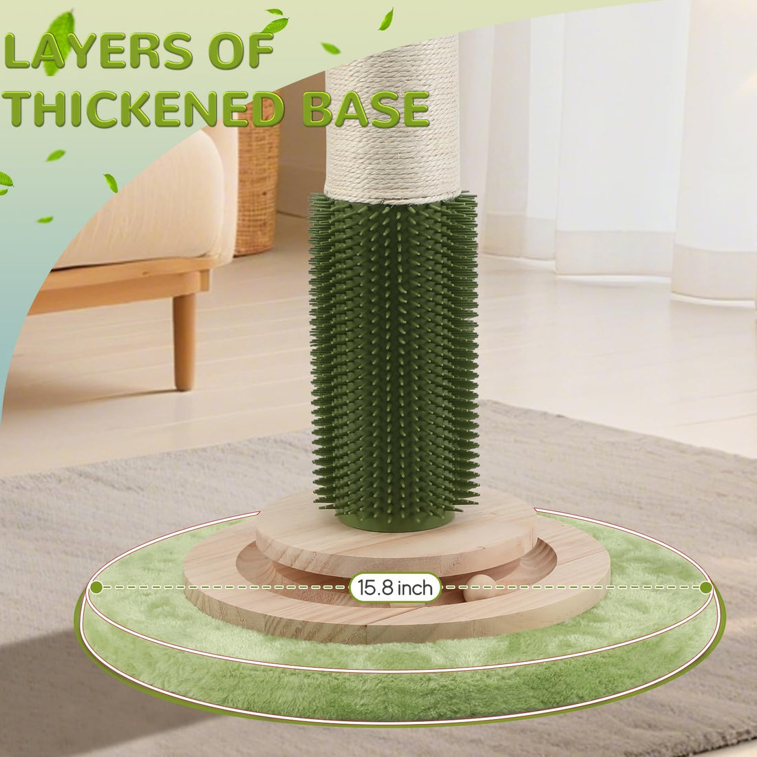 45'' Extra Tall Cat Scratching Post for Large Cats,3.5Inch Natural