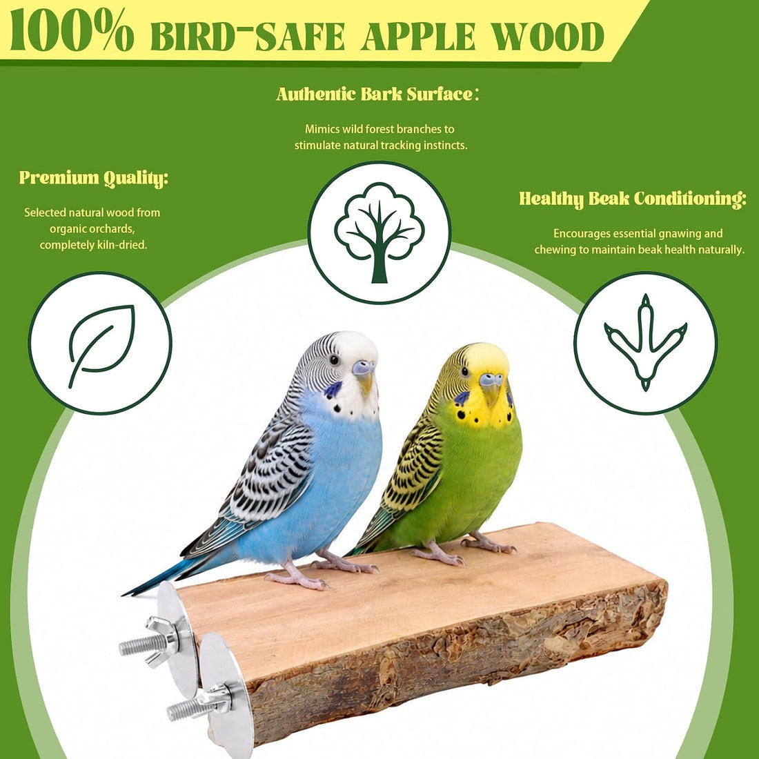 2PCS Large Flat Bird Perch Platform for Cage (6" x 3.15")