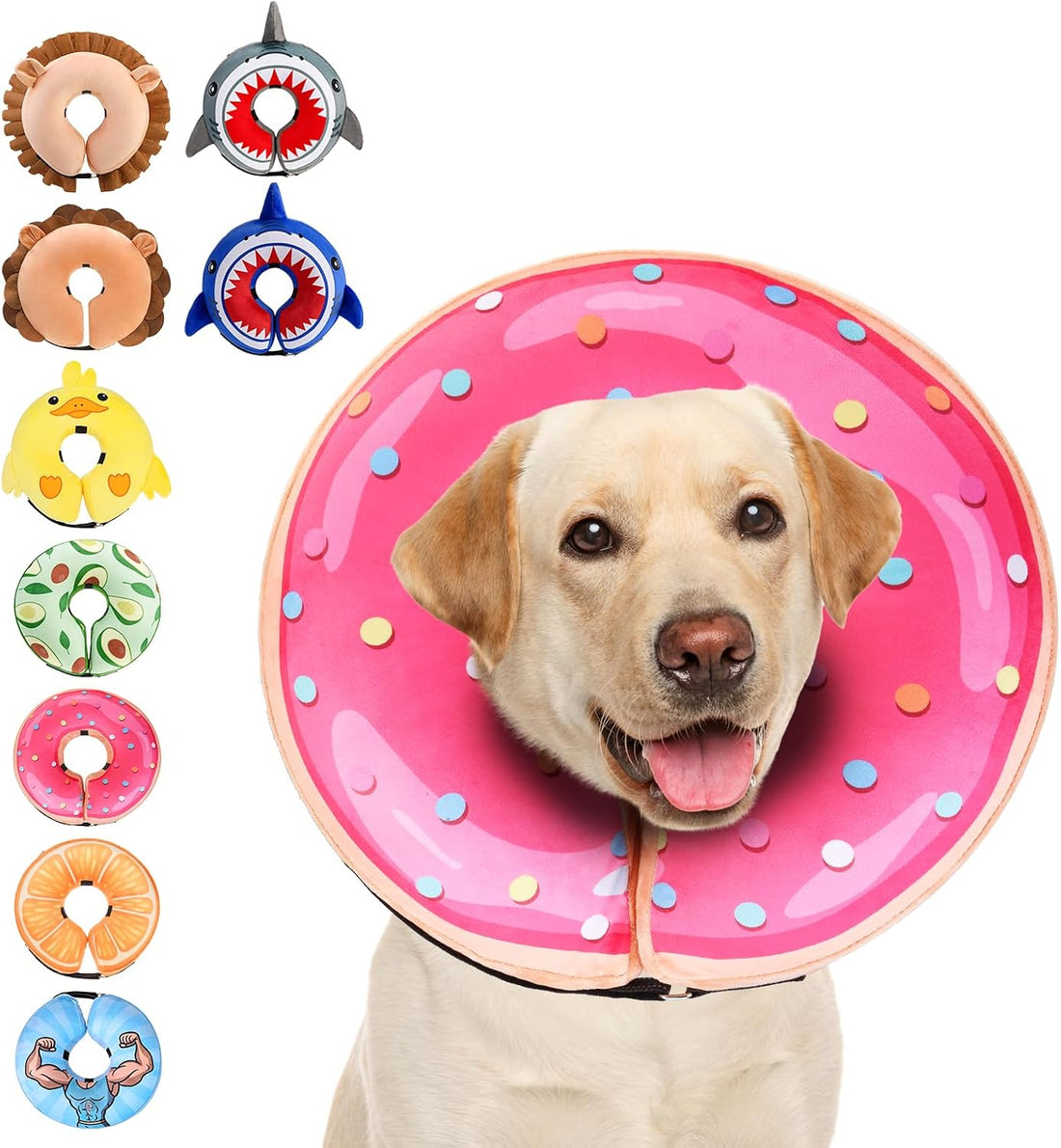 KOOLTAIL Inflatable Dog Cone Collar Alternative After Surgery, M+