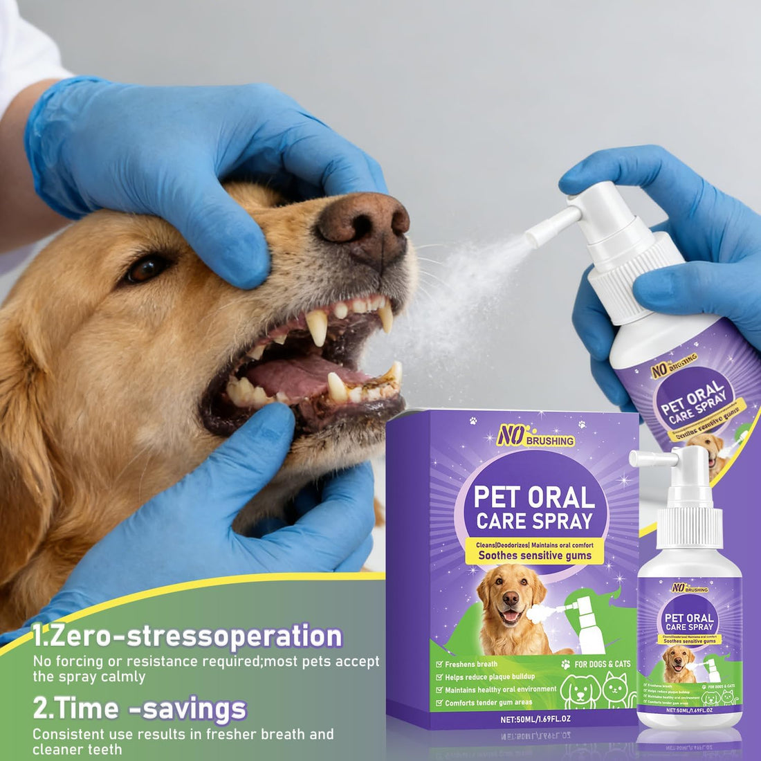 Wanban Dental Spray for Dogs - Oral Spray Bad Breath