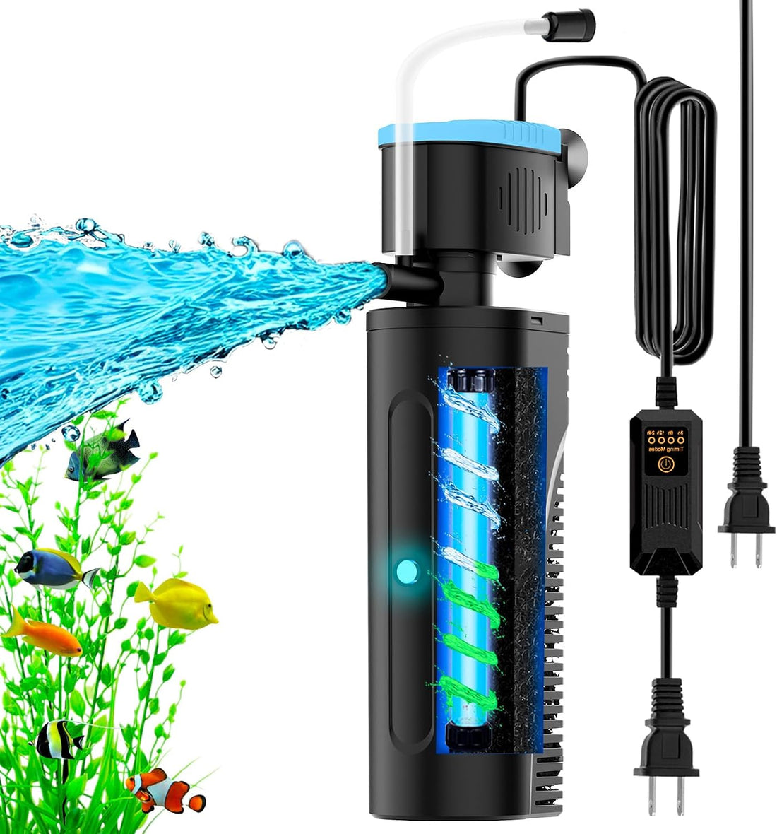 U - V Aquarium Filter for Green Water Cleaning with Aeration/Rainfall