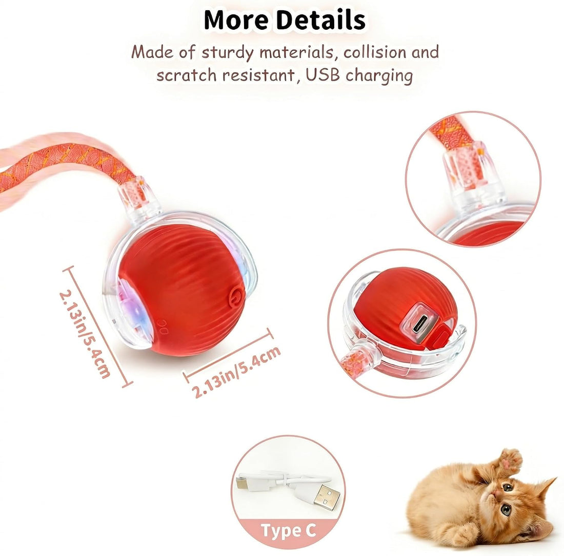 Interactive Cat Toy Ball, Automatic Cat Toys for Indoor Cats with 3