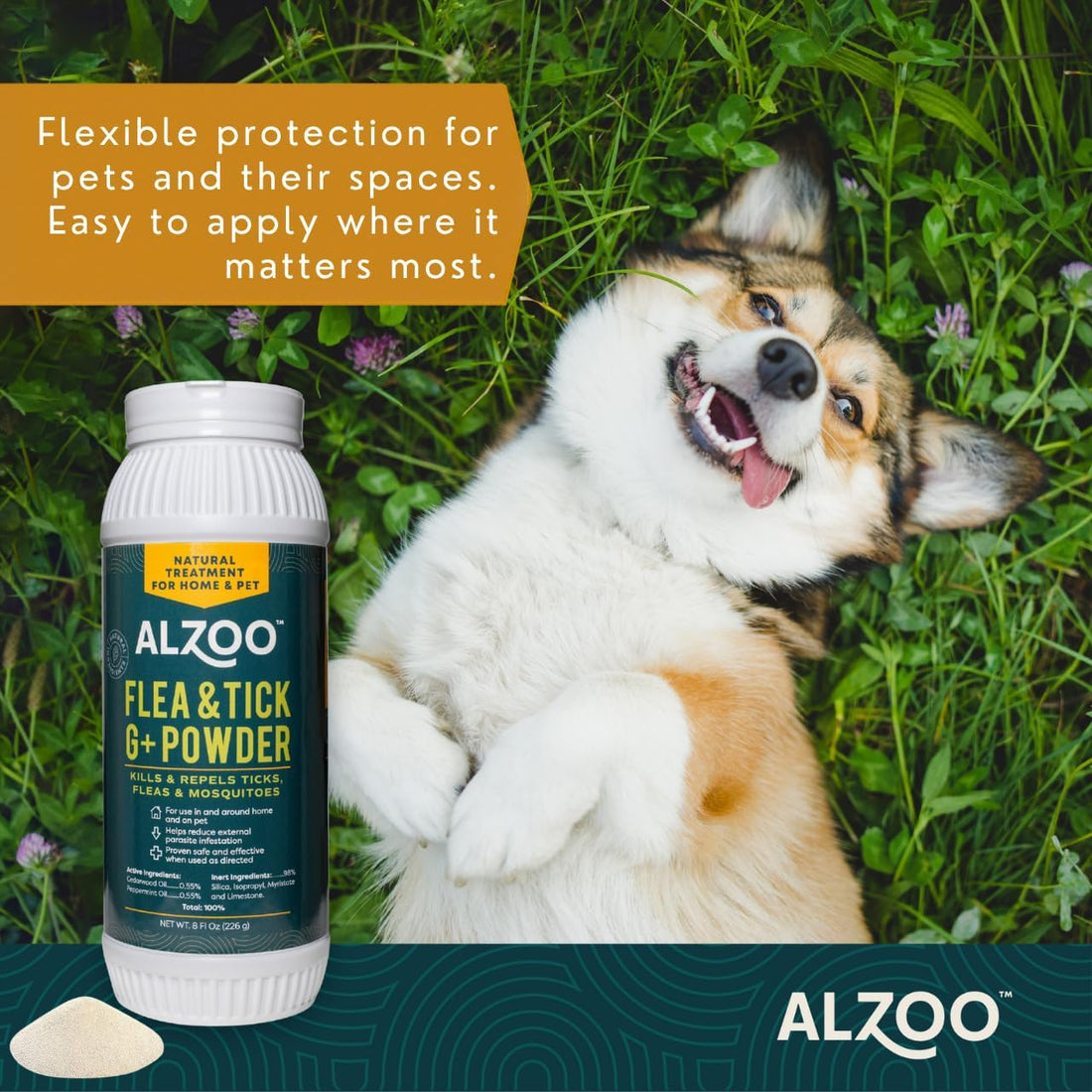 ALZOO Flea & Tick Cat Collar and Flea & Tick G+ Powder