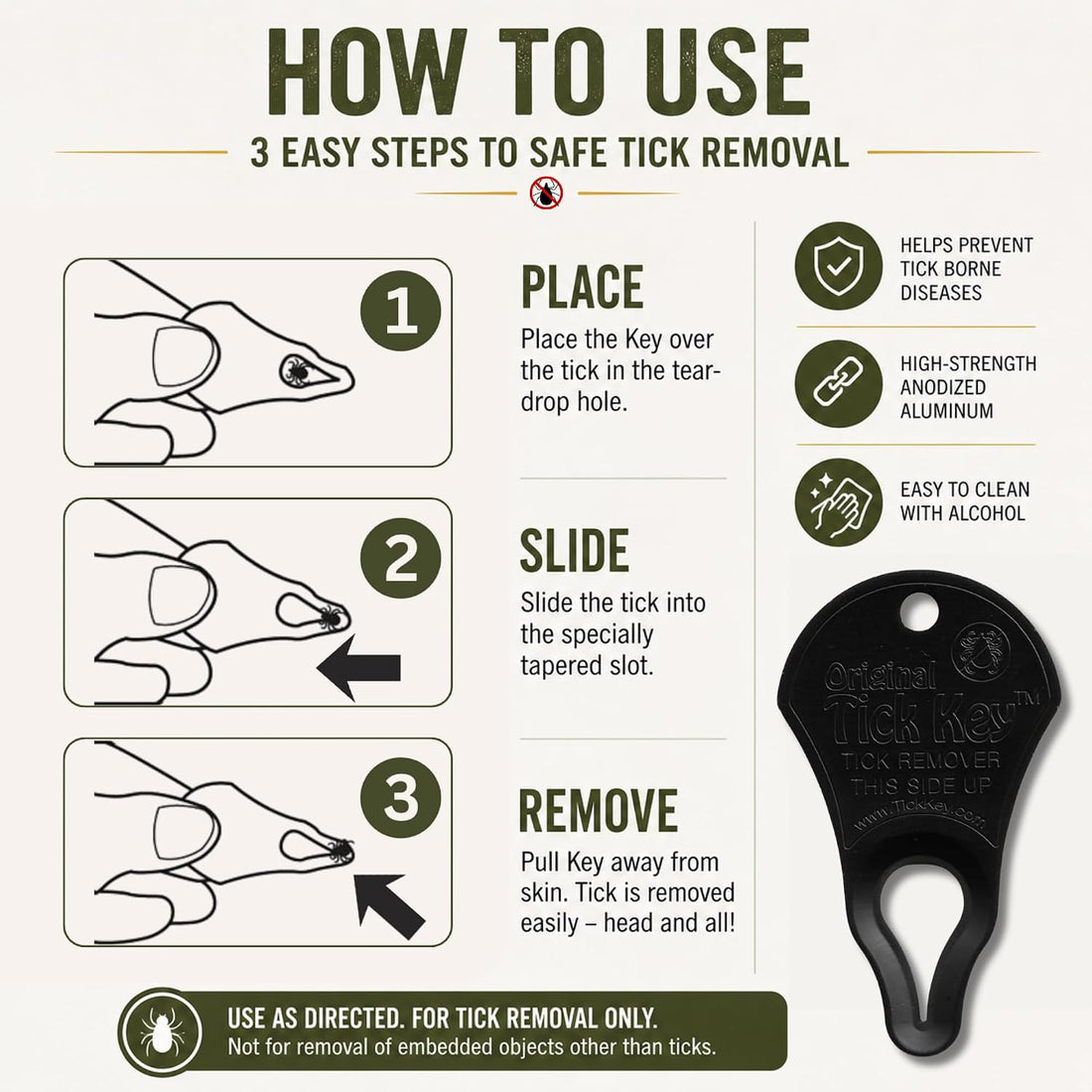 The Original Tick Key - Tick Detaching Device - Portable