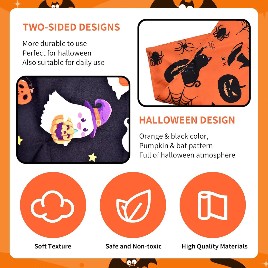 2 Pieces Halloween Dog Bandanas