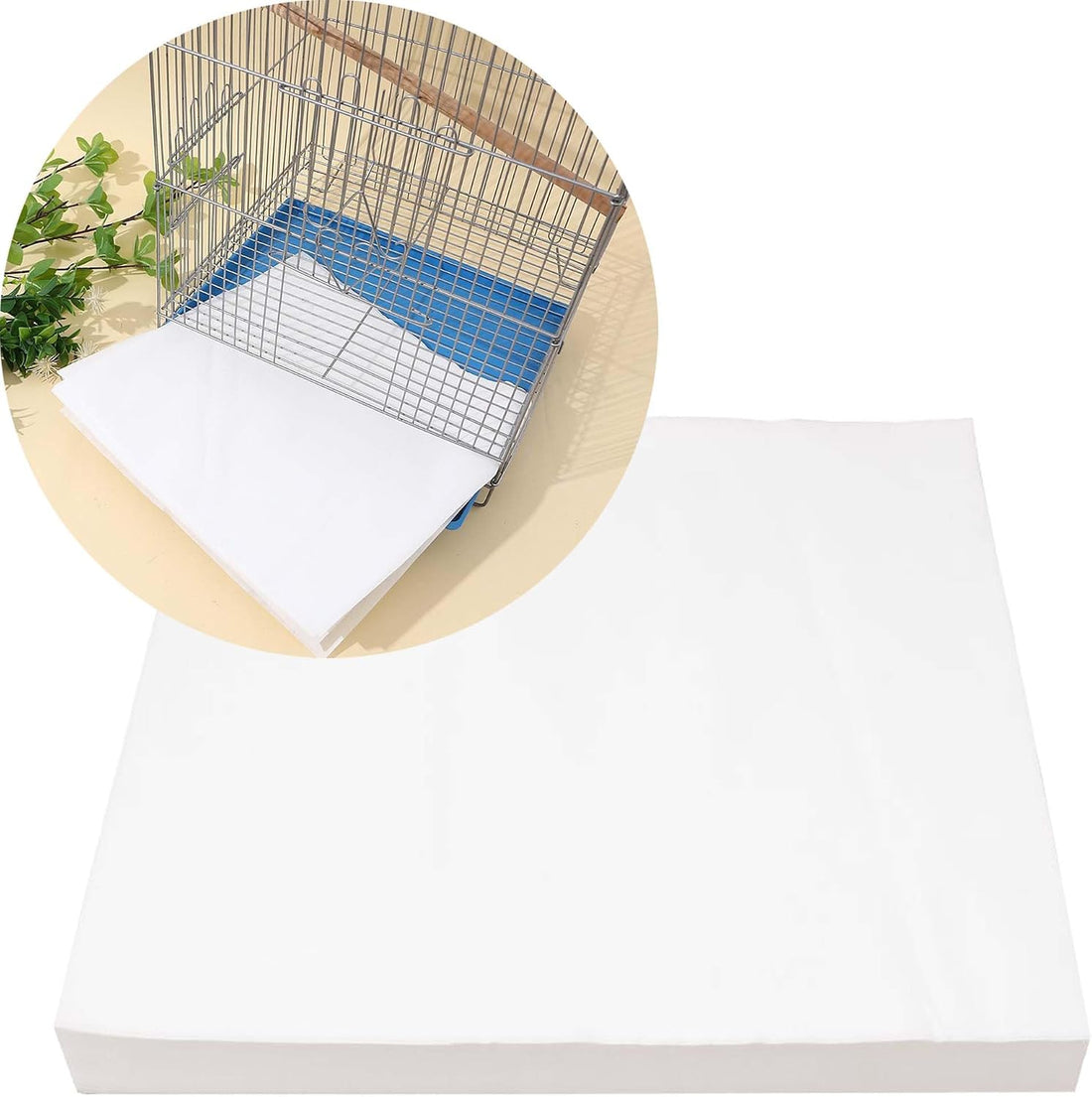 100 Sheets Bird Cage Liner Papers, Disposable Bird Cage Paper Liners