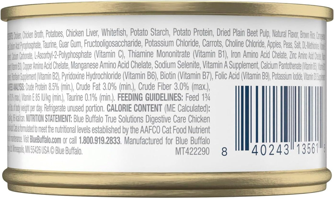 Blue Buffalo True Solutions Digestive Care Chicken Cat Food, 3 oz