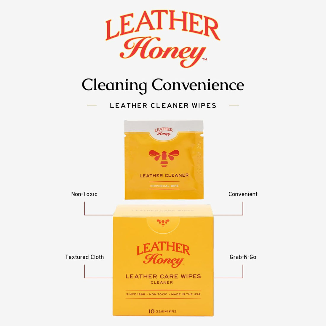 Leather Honey Combo Wipes with Conditioner and Cleaner Wipes