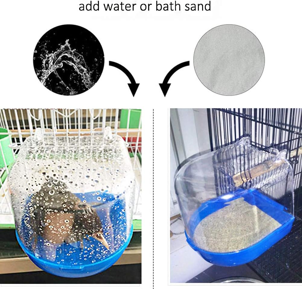 Tfwadmx Bird Cage Bath Parrot Bath Box Accessory Supplies Hanging