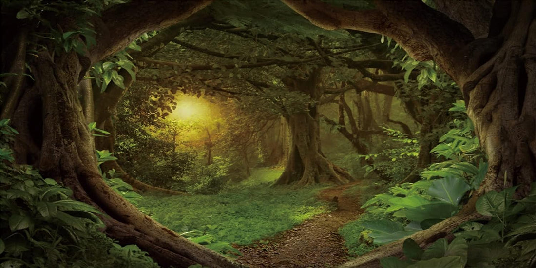 36x18 in Forest Terrarium Backdrop Green Tree Reptile Habitat