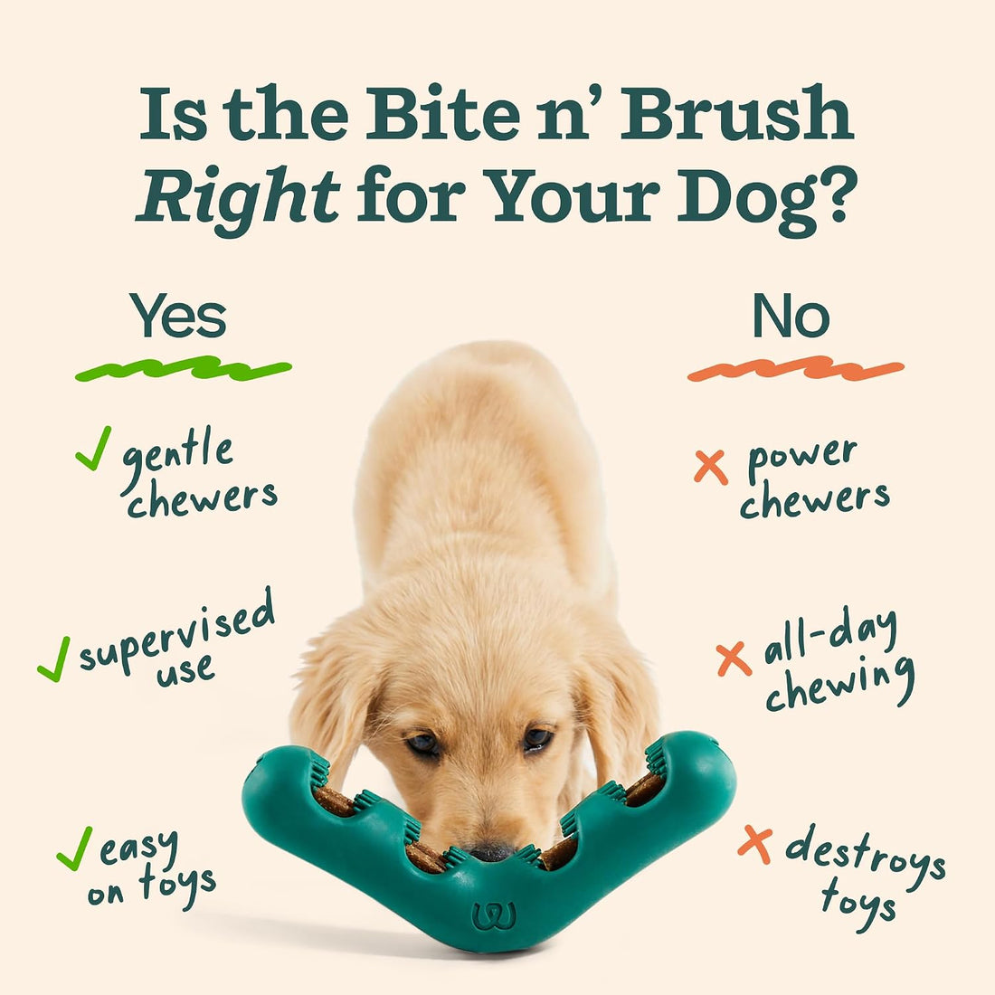WOOF Bite n' Brush Dog Dental Chew Toy for Medium to Large Dogs 25