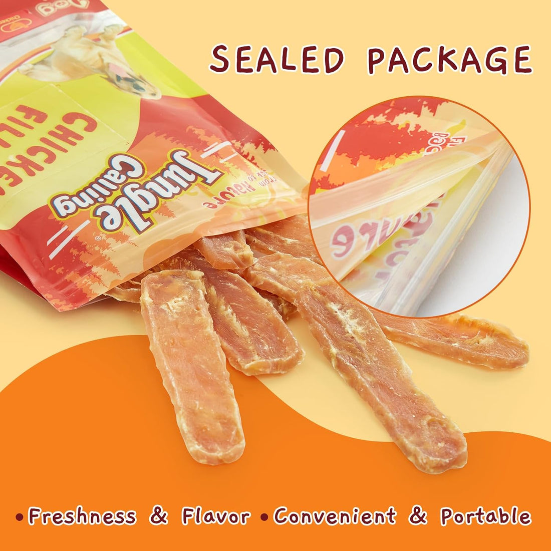 Jungle Calling Chicken Jerky Dog Training Treats, High Protein