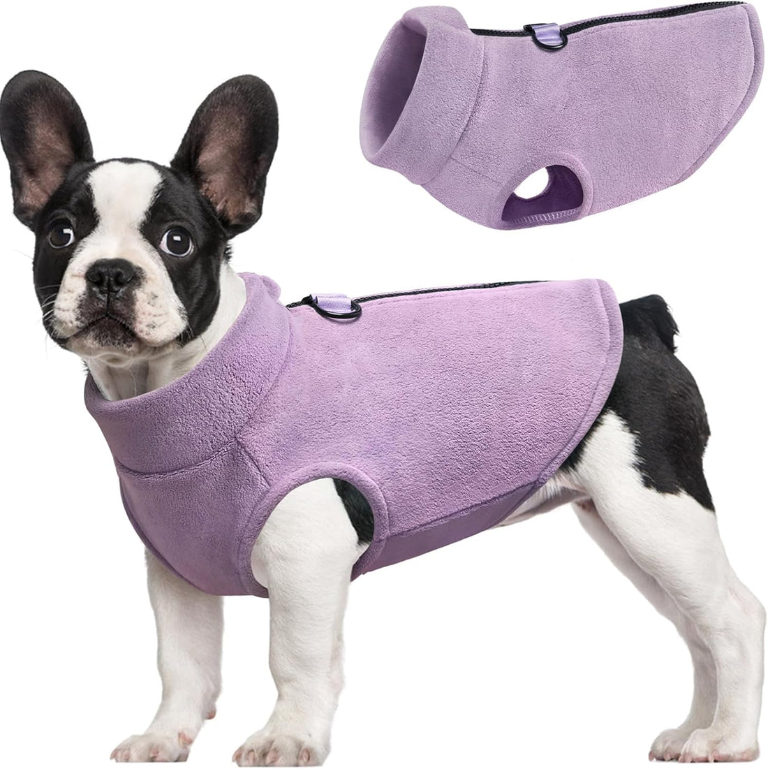 Idepet Dog Fleece Vest Sweater Zip Up Warm Pullover Dogs Jacket