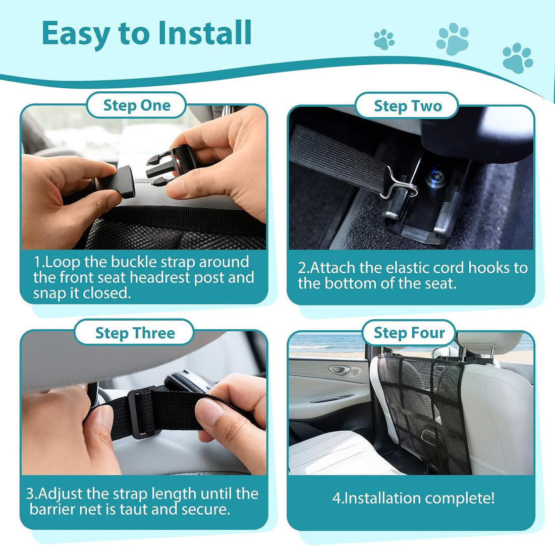VavoPaw Dog Car Barrier, Car Net for Dog, Pet Barrier for SUV/Truck