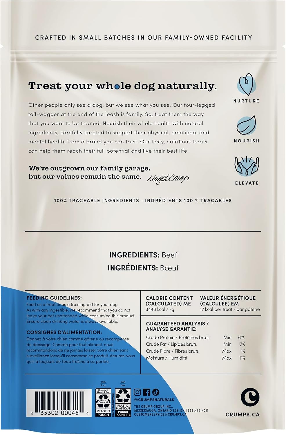 Crumps' Naturals Beef Tender Sticks for Pets