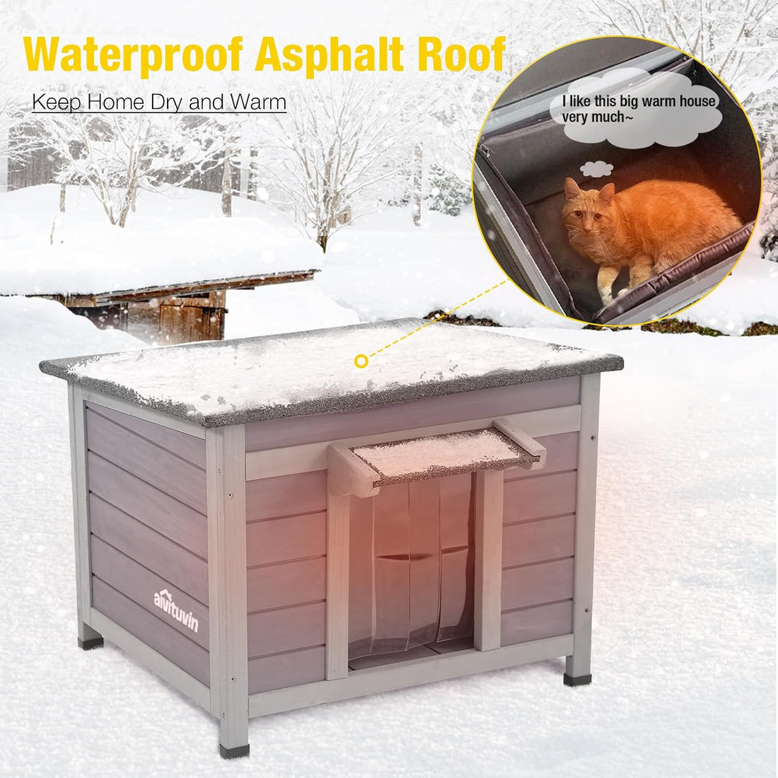 AIVITUVIN Cat House Outdoor Insulated Feral Kitty Shelter with Liner