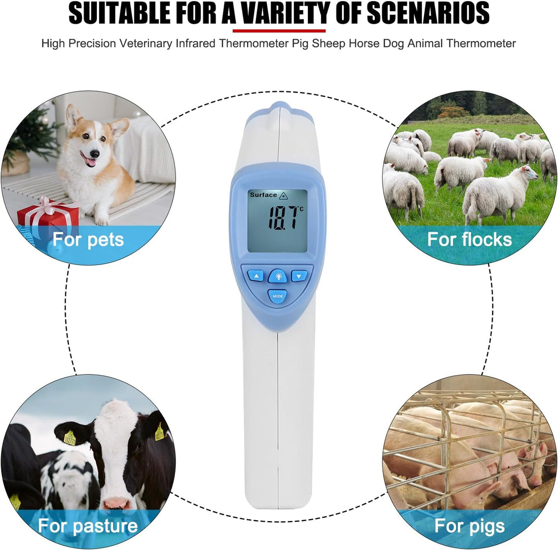 Veterinary Infrared Thermometer, Non Contact for Livestock & Pets