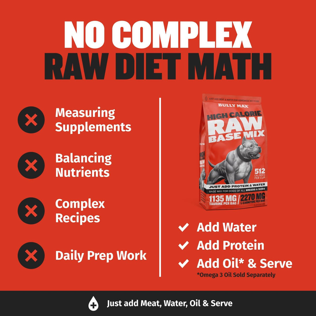 Bully Max High Calorie Dehydrated Raw Base Mix Dog Food