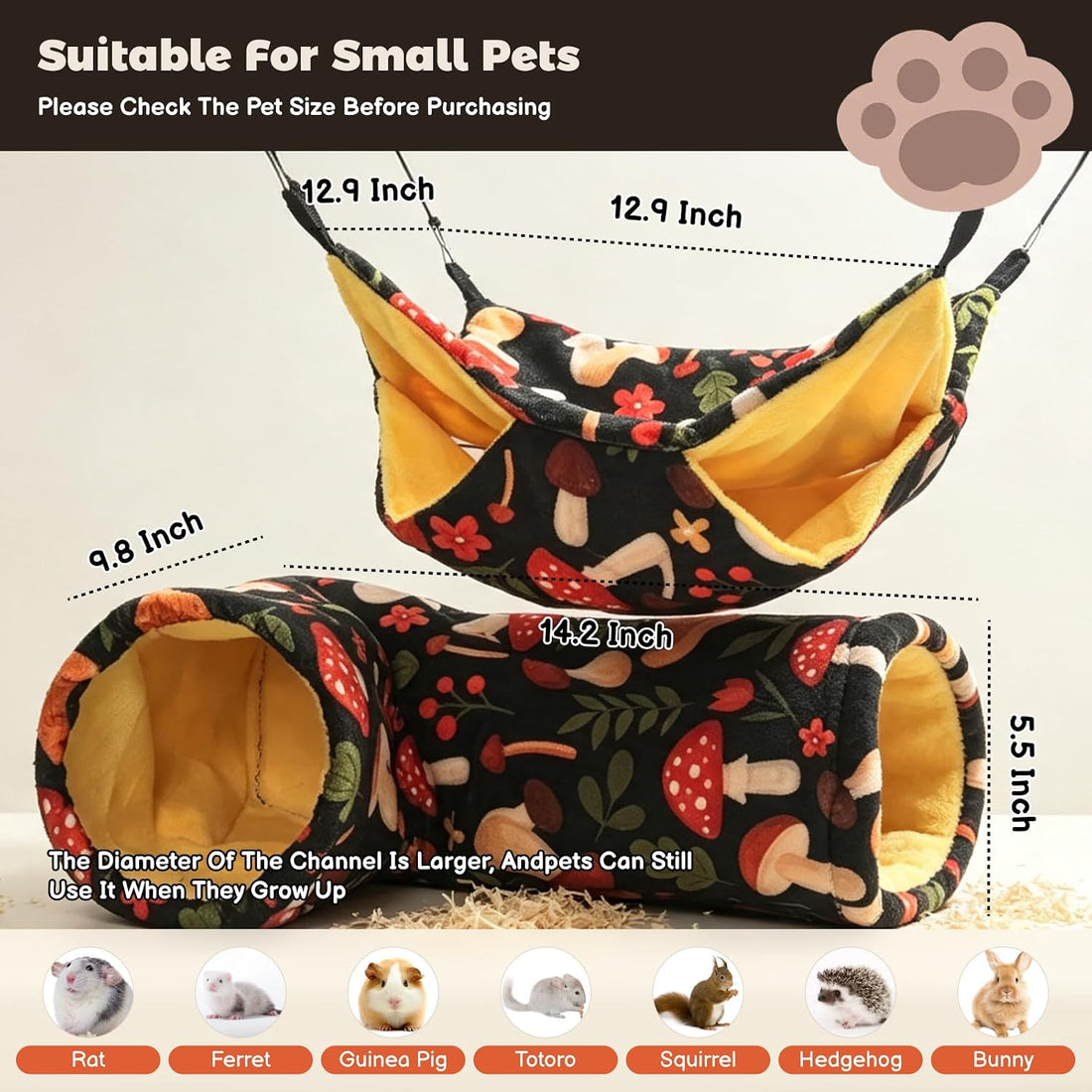 Guinea Pig Rat Tunnel & Tubes for Bunny Bedding
