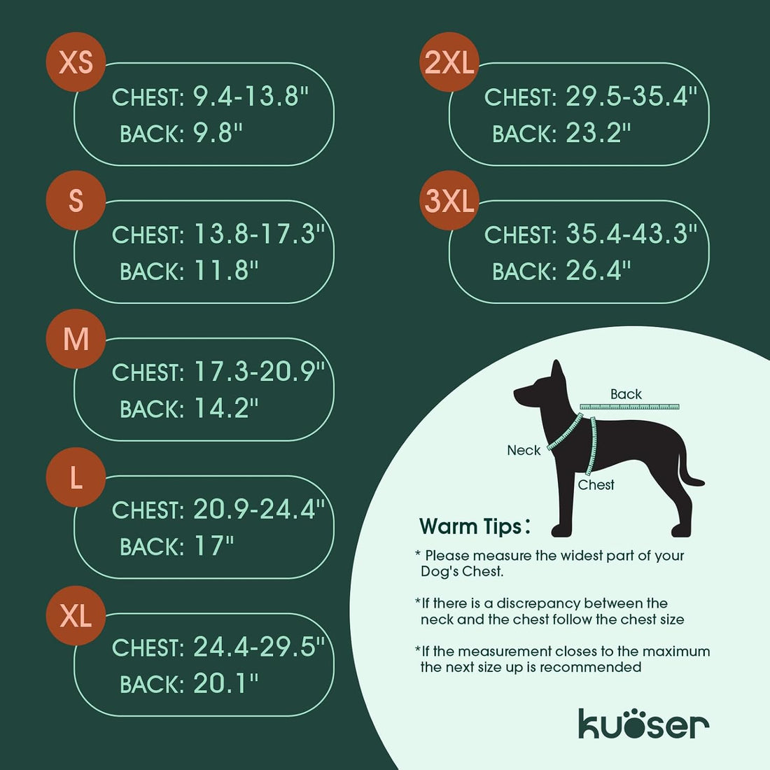 Kuoser Dog Winter Coat, Reversible Dog Jacket