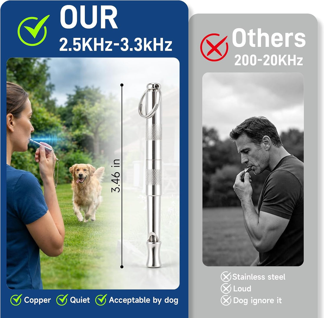Dog Training Whistle to Stop Barking, Quiet & Adjustable Frequency