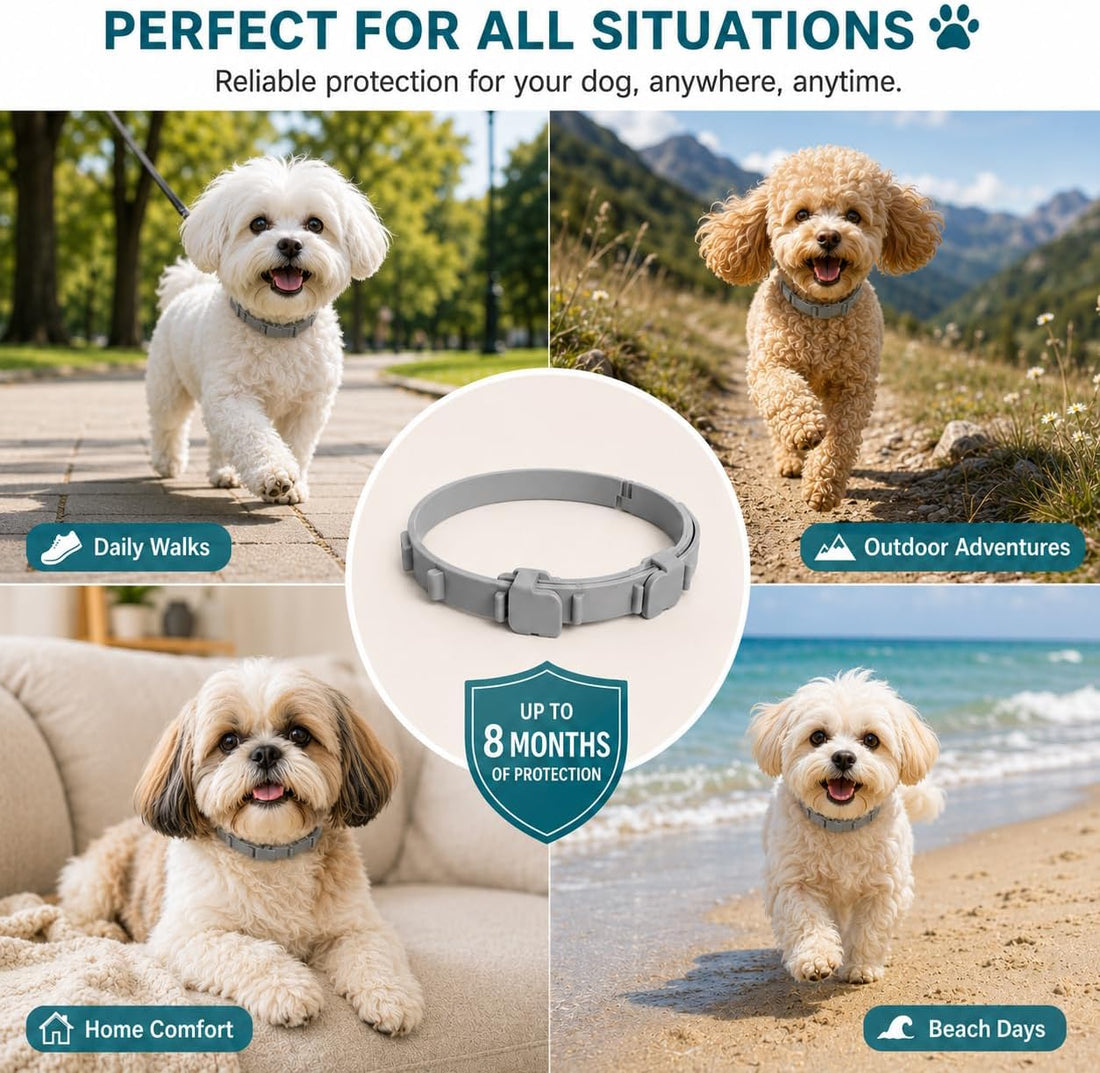 Craveit Flea and Tick Collar for Dogs, 4 Pack, Small Dogs Under 18 lbs