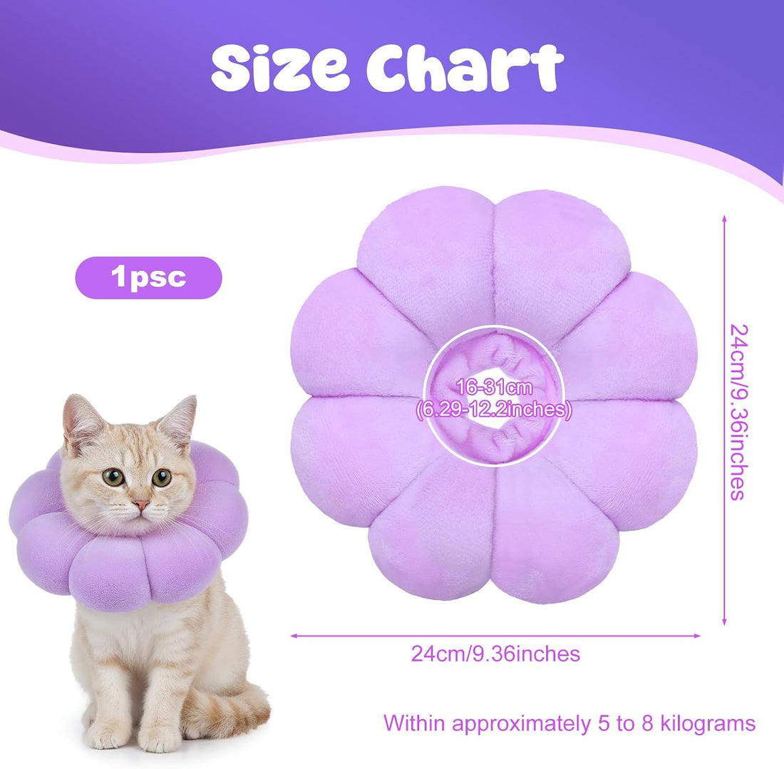 Cat Cone Collar Comfy Flower Style Elizabeth Collar Soft Waterproof