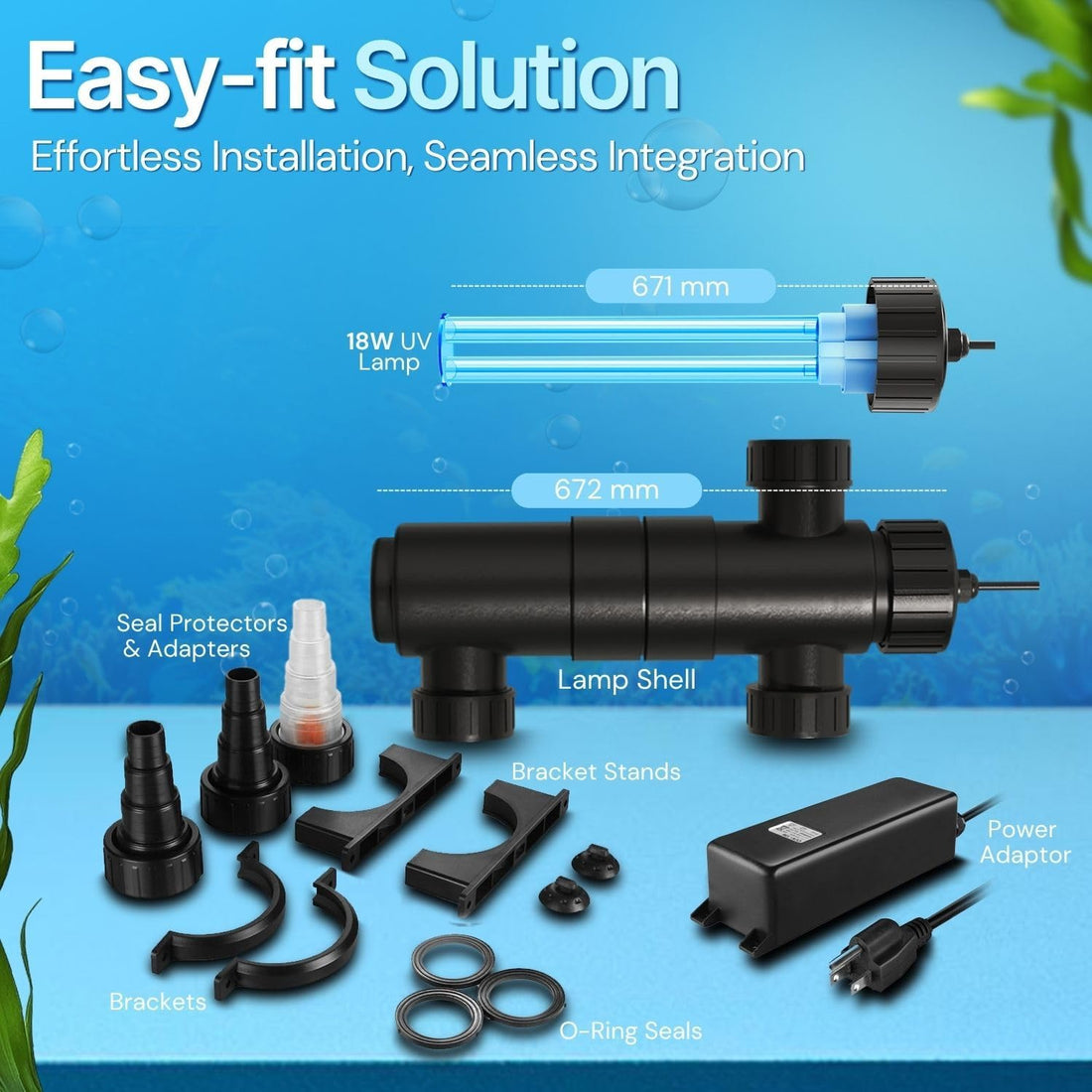 Flexzion 18W UV Pond Light Clarifier for Outdoor Koi Ponds