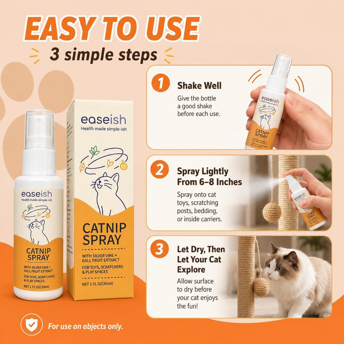 Catnip Spray for Cats with Silvervine & Gall Fruit Extract