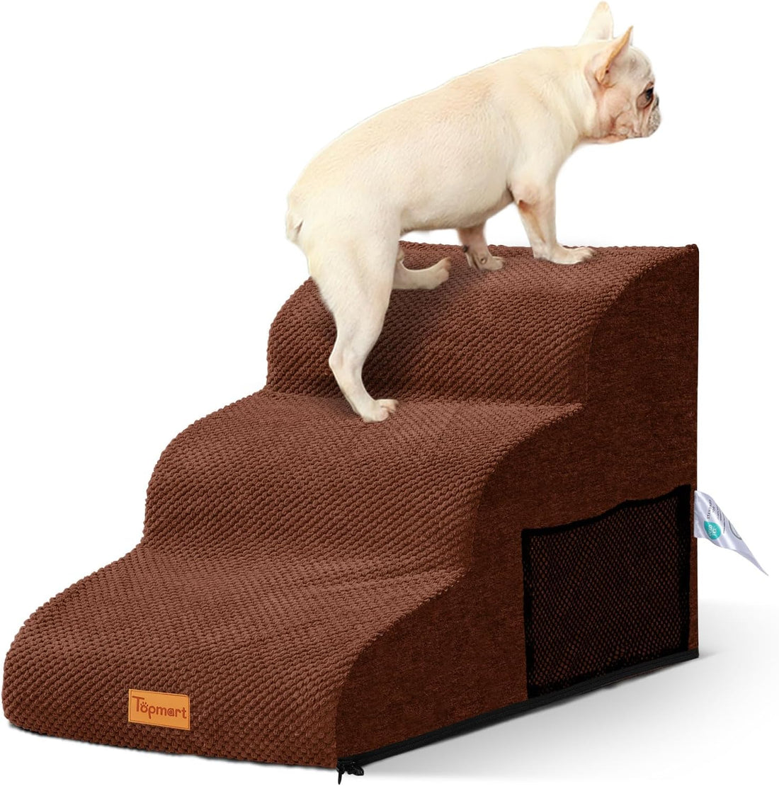 Dog Stairs for Small Dogs, 3-Step Non-Slip Foam Pet Steps for Couch