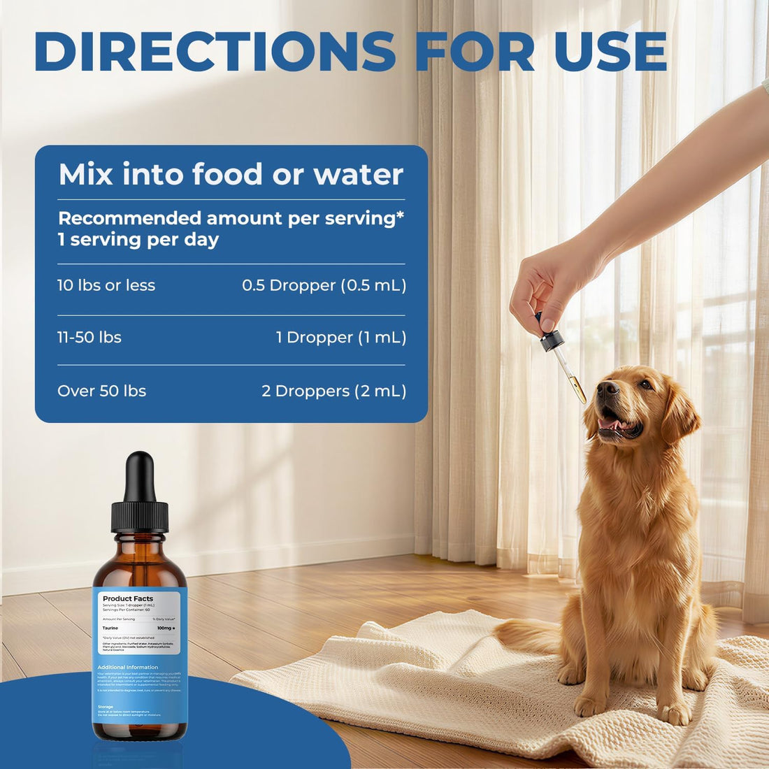 Taurine Supplement for Dogs Drops