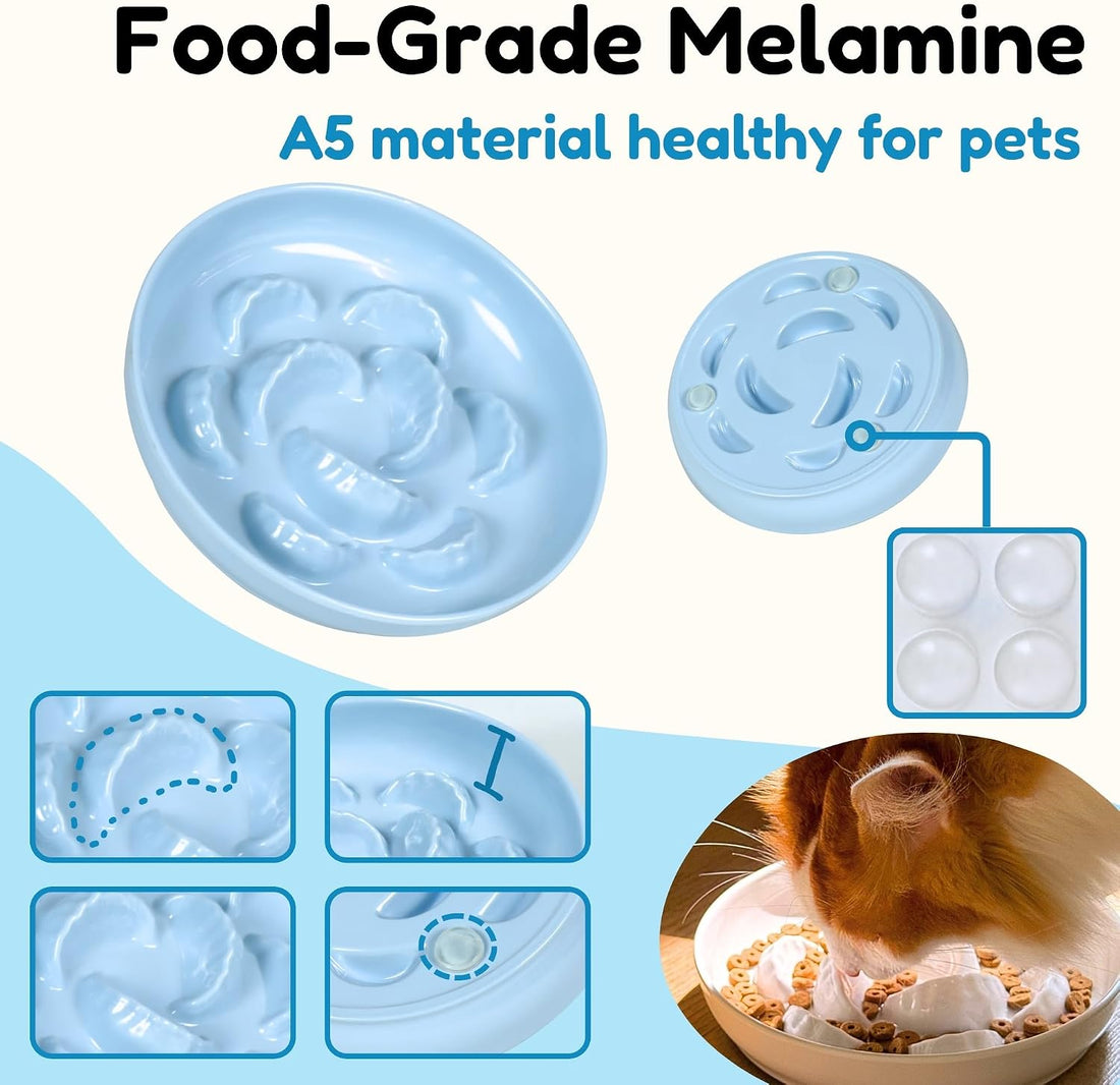Unbreakable Slow Feeder Bowl for Cats and Small Dogs- Cat Plates