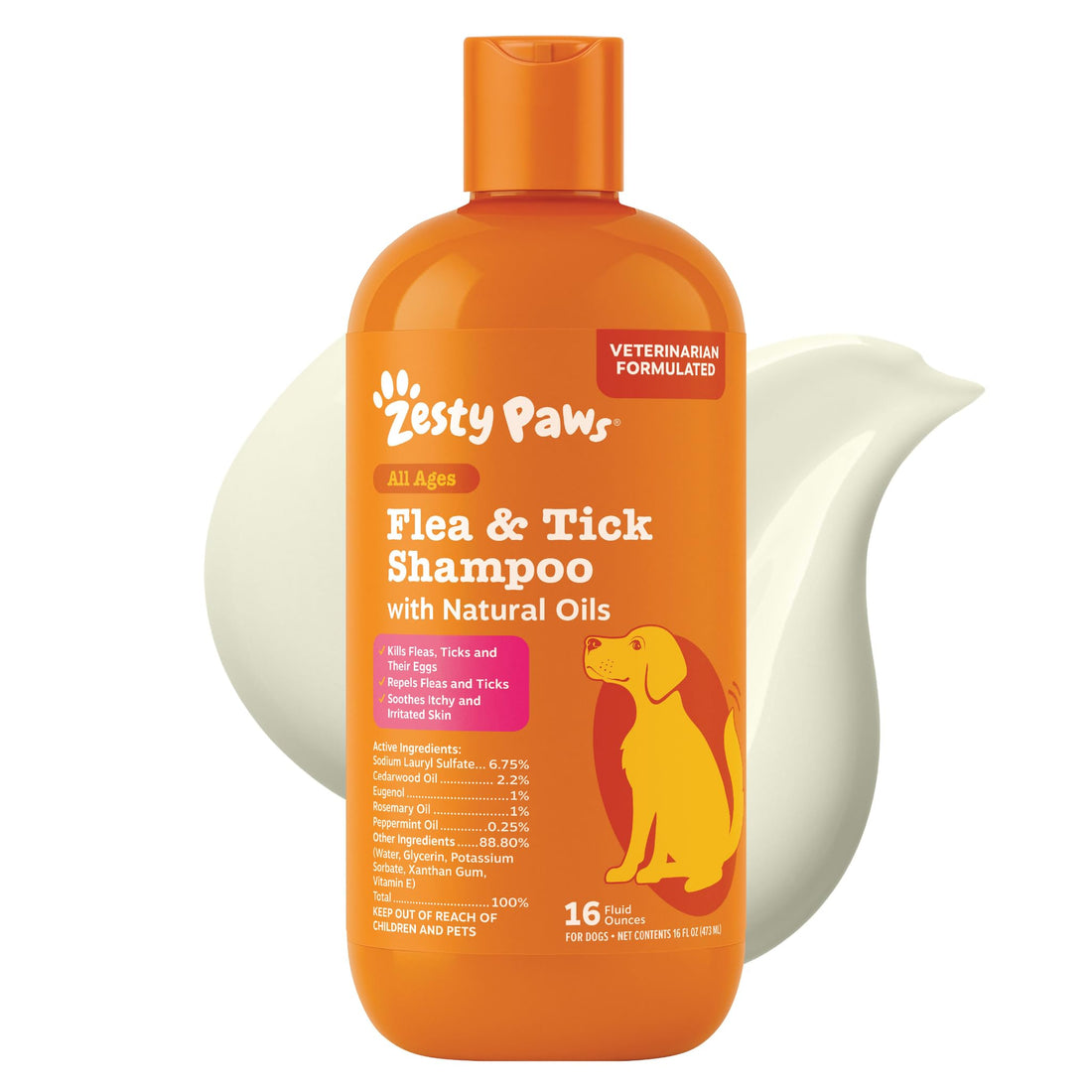 Zesty Paws Flea and Tick Shampoo for Dogs