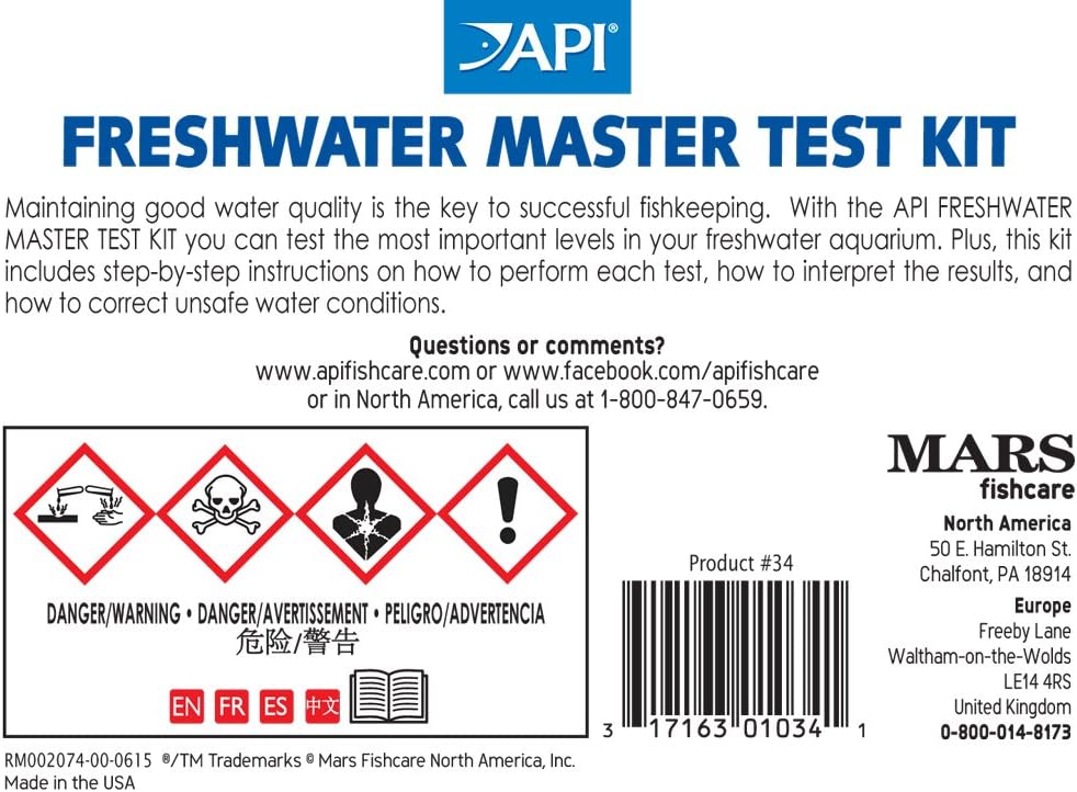 API Freshwater Master Test Kit 800-Test Freshwater Aquarium Water Kit