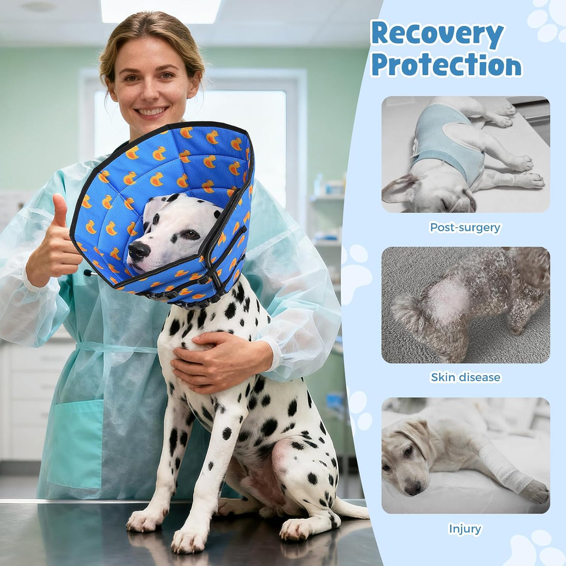 Avont Soft Dog Cone Drawstring, Snap-in, Waterproof, Anti-Lick