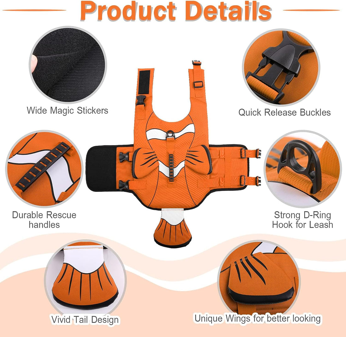 DENTRUN Dog Life Jacket for Swimming Boating