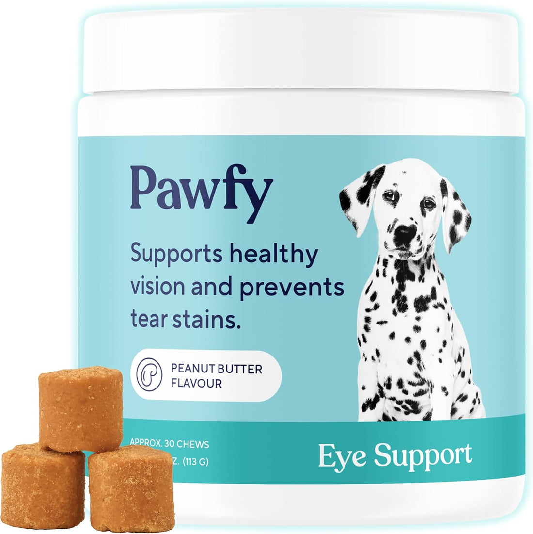 Pawfy Dog Eye Chews with Lutein & Cranberry - Vision & Tear Support