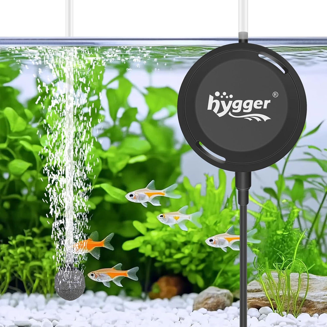 hygger MINI 1.5W Fish Bowl Aqaurium Silent Air Pump with Accessories