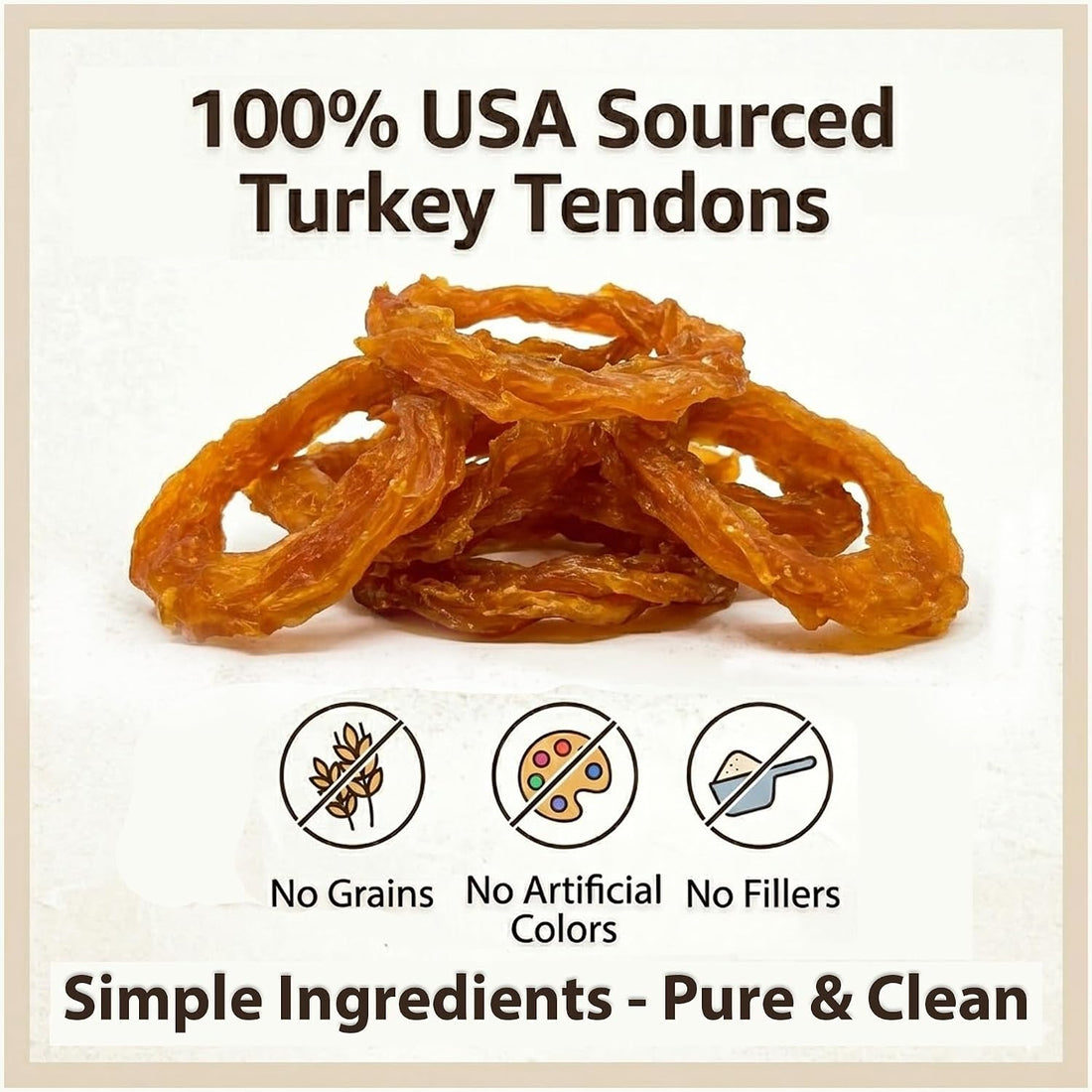 Hubert Turkey Tendons for Dogs, Rawhide Free Natural Chew, 4 oz