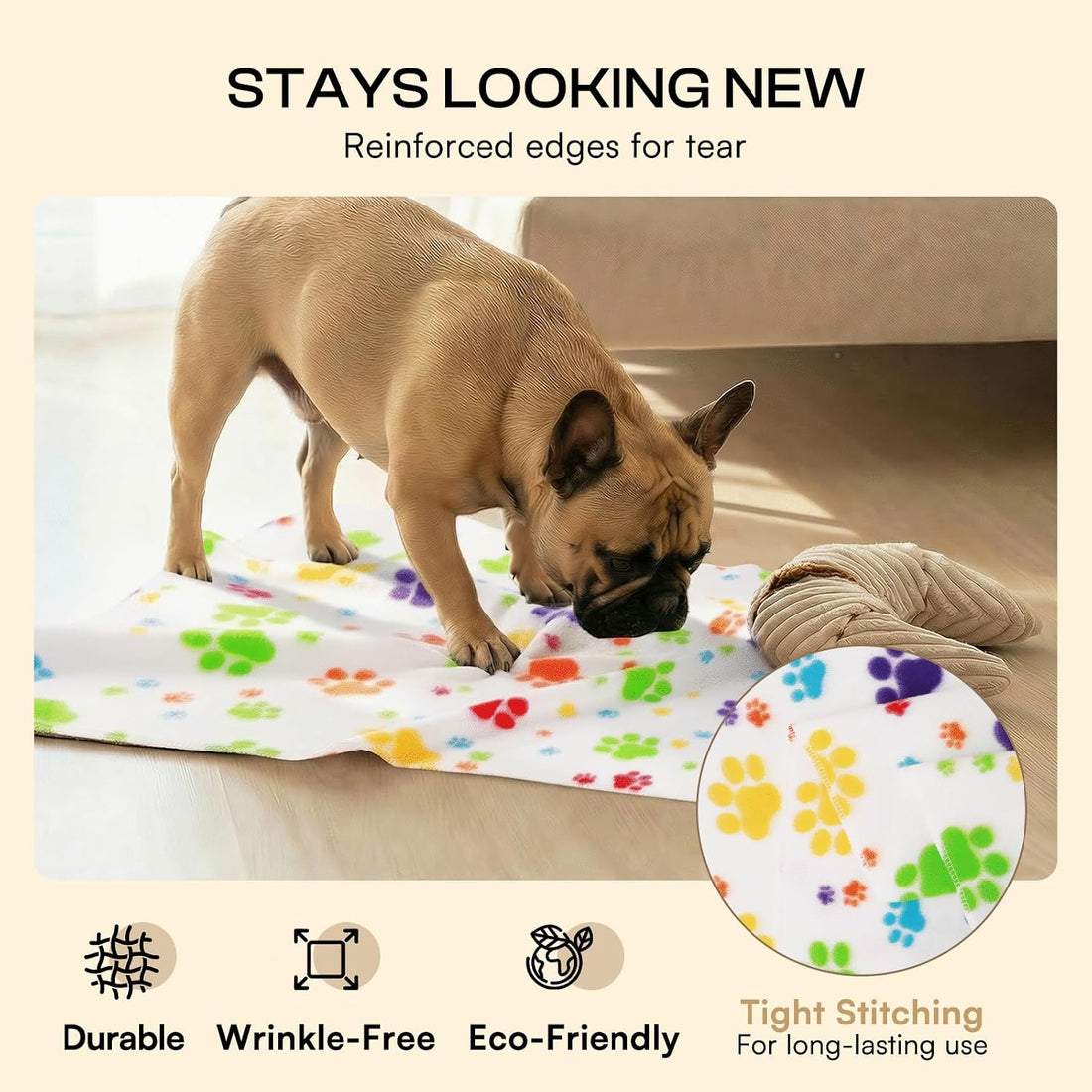 LINENLUX Fleece Dog Blankets 6-Pack